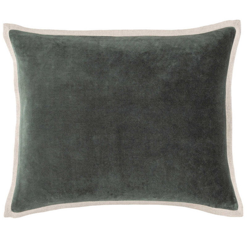 Gehry Velvet/Linen Decorative Pillow, Pillow Cover Only - No Insert, 16"H x 40"W, Everglade
