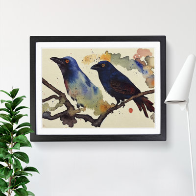 Crow Bird Watercolour Vol.2 - Framed Print