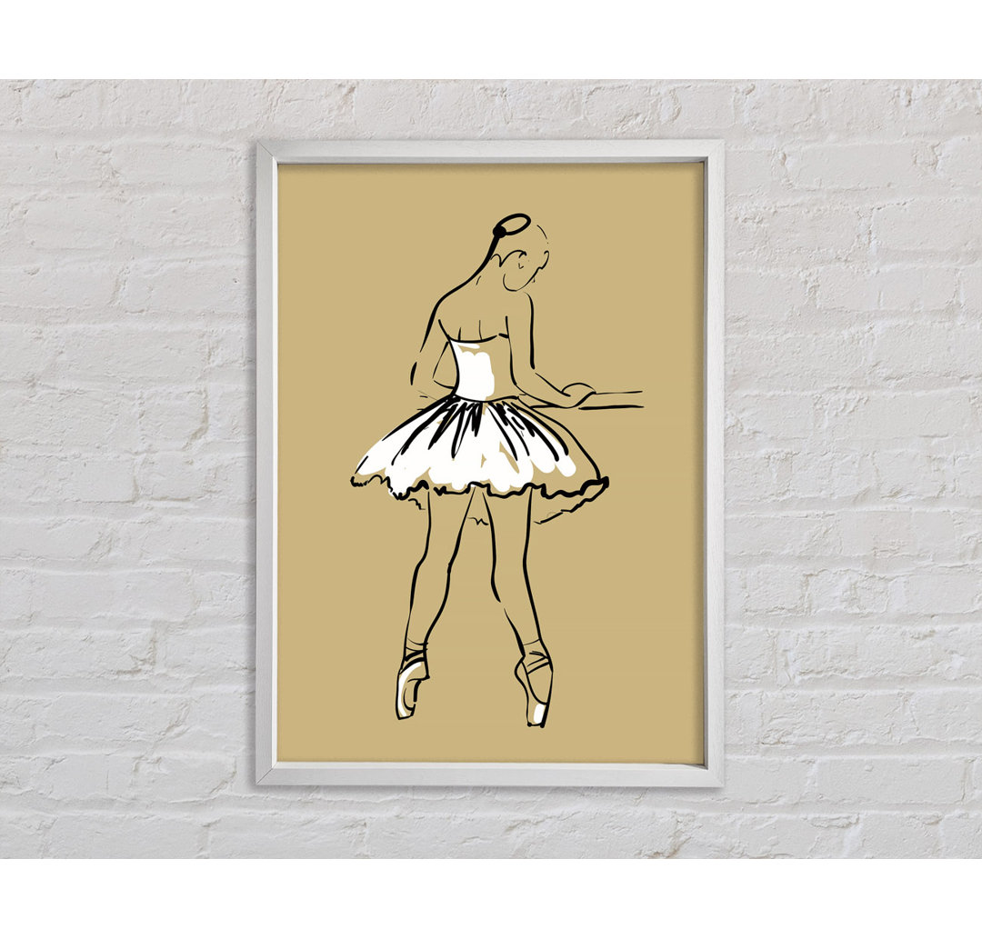 Beige Weiß Ballerina 2 - Druck