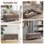 Banc multi-fonctionnel pour repose-pieds avec couvercle rabattable en bois et coussin-444982463