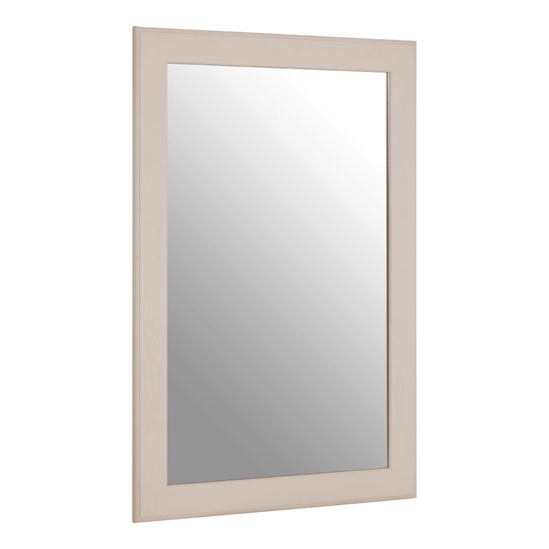 Wine Solid Wood Flat Wall Mirror, Antique White