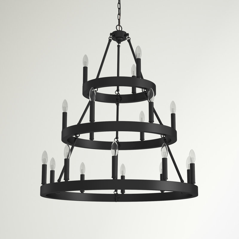 Emmalynn 18 - Light Steel Dimmable Round Chandelier