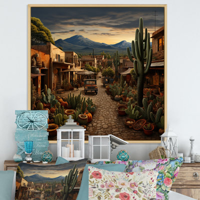 Jour de marché mexicain I - art mural mexicain pour le salon