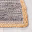 Tapis de couleur unie en coton tissé à la main en gris clair / naturel Zeitler-26830677