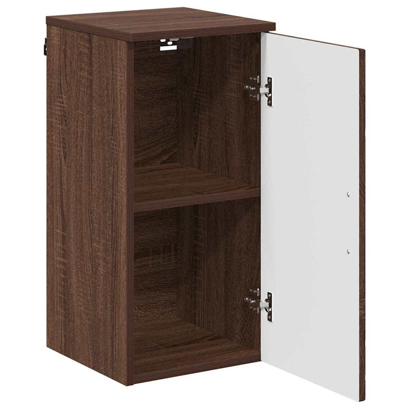 30cm Wall Mounted Bathroom Vanity Base Only, Brown Oak