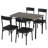 Gray Dining Table Set for 4 Rectangular Kitchen Table with 4 Upholstered Chairs 5 Piece Dining Room Table Set for Apartment, Studio, Small Space, Sturdy & Space-Saving-648841097