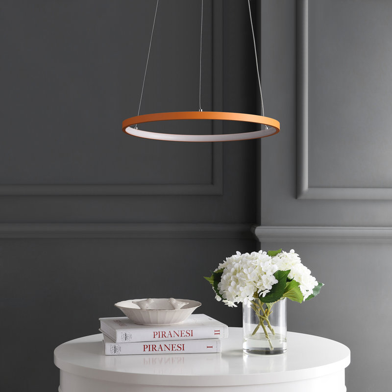 Odin 1-Light LED Unique / Statement Chandelier, 0.75" H x 15.75" W x 15.75" D, Orange