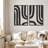 Geometric Line Shape Mid Century Modern Black Abstract Spiral Neutral Decor Framed On Canvas 2 Pieces Print Wall Art-96427522-96427516