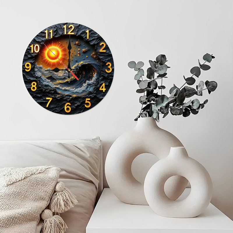 Horloge murale Ocean Sun Wave