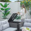 Small Firepit With 1503 Wicker 7 - Person Patio Conversation Set with Cushions