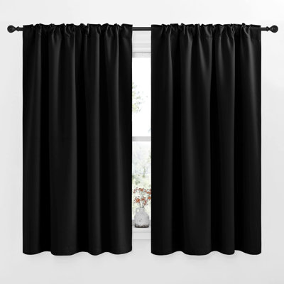 Blackout Curtains for Living Room, Thermal Insulated Solid Window Panels, Room Darkening Drapes for Bedroom/Kitchen, 2 Pieces