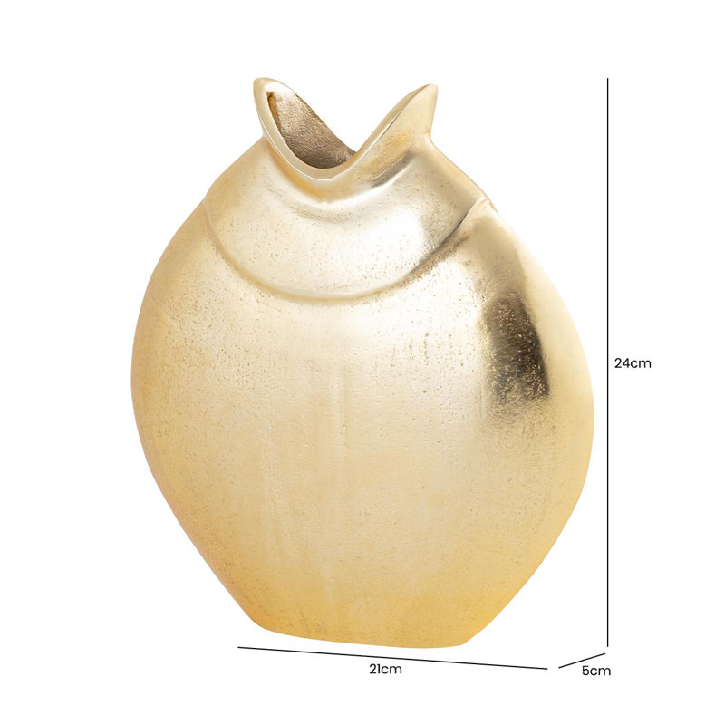Abiela Metal Table Vase, 24.5cm H x 22cm W x 5.7cm D