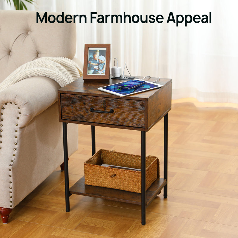 16.93'' W Nightstand, Rustic Brown