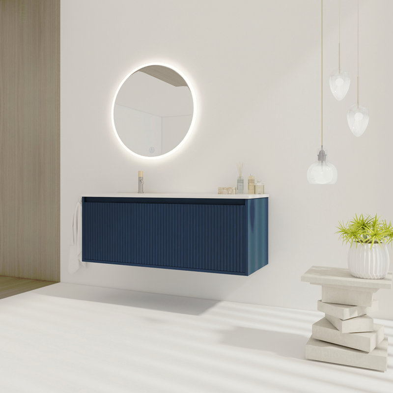 Meuble-lavabo flottant 48 po avec lavabo en résine