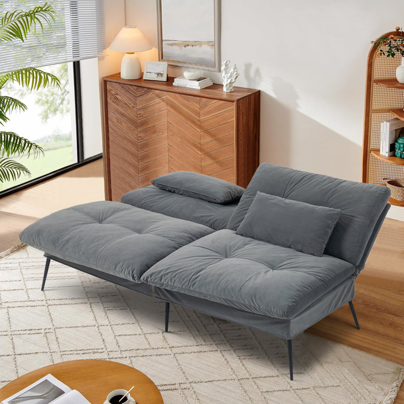 Causeuse-lit futon convertible, Polyester gris foncé