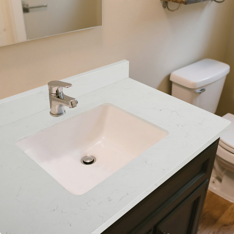 37" Quartz Bathroom Vanity Top With Sink