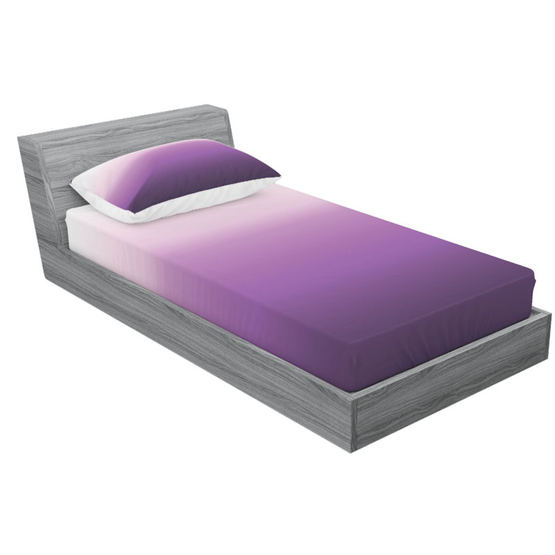 Microfiber Ombre Sheet Set, Twin Sheet Set with Fitted Sheet, Purple