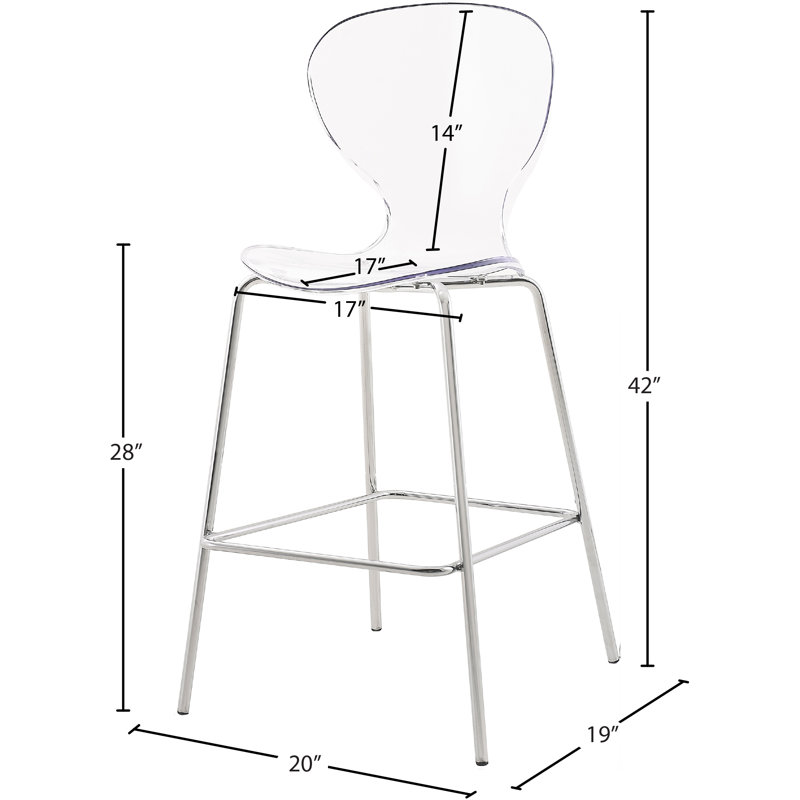Clarion 27.5" Bar Stool, Chrome