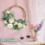 Paquet de 2 guirlandes de fleurs d'eucalyptus artificiel 13 pi avec 16 pivoines blanches et roses