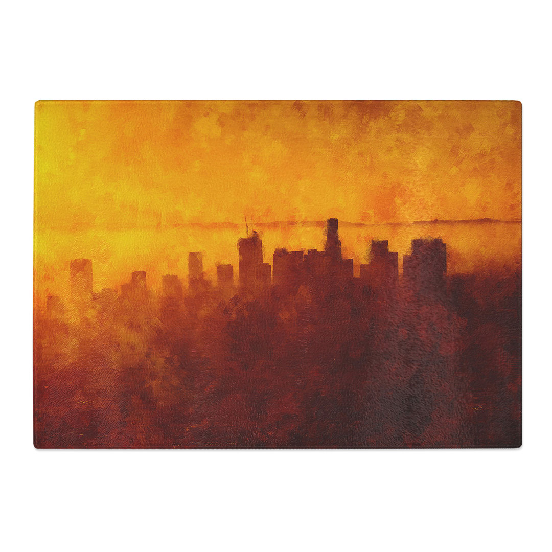 Tempered Glass Downtown Los Angeles at Sunset Chopping Board