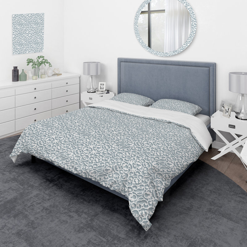 Ensemble de housse de couette en microfibre gris clair Quintino, Housse de couette très grand + 2 très grandes ta