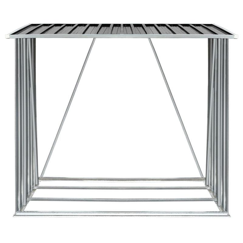 vidaXL Garden Log Storage Shed Galvanised Steel 163x83x154 cm, Anthracite