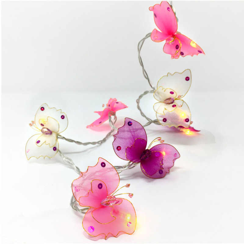 Kelsea LED Sheer Butterfly String Light, Pink Tones