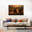 Golden Hour Elephant Family Abstract Contemporary Landscape Nature Wall Art Print-2043284518