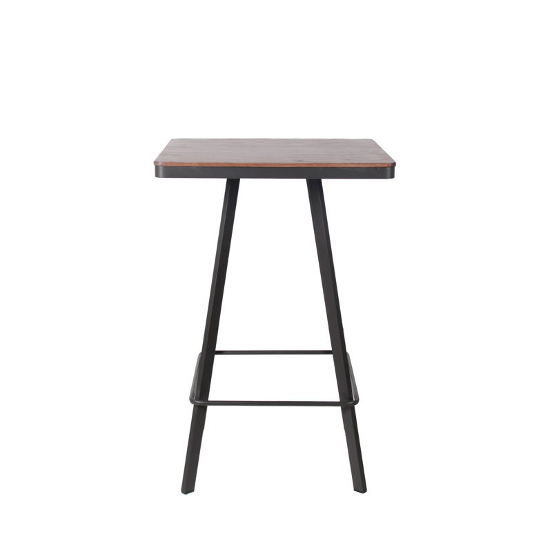 Alicha Ash Solid Wood Top Metal Base Dining Table
