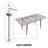 47" Expandable To 63" Inch MDF Square White Marble Patterned Dining Table, Modern Industrial Kitchen And Dining Table, Equipped With Tapered Black Metal Legs