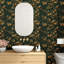 Papier peint à peler et coller avec motif floral paon rétro