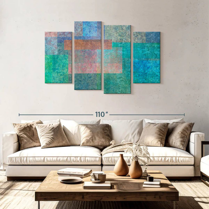 Avery Stylish Patterns Turquoise, 48" H x 75" W