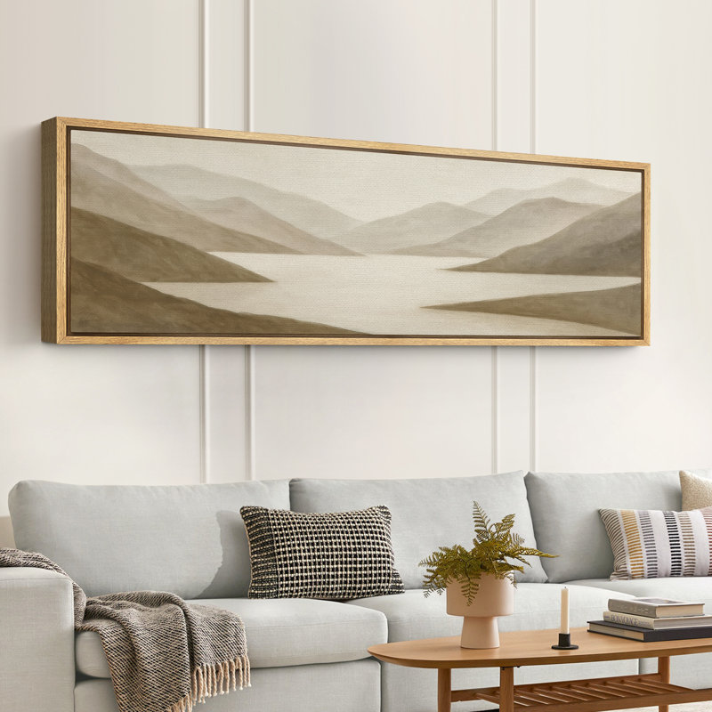 Grande impression sur toile encadrée, impression de paysage abstrait neutre pour décoration intérieure moderne, Naturel