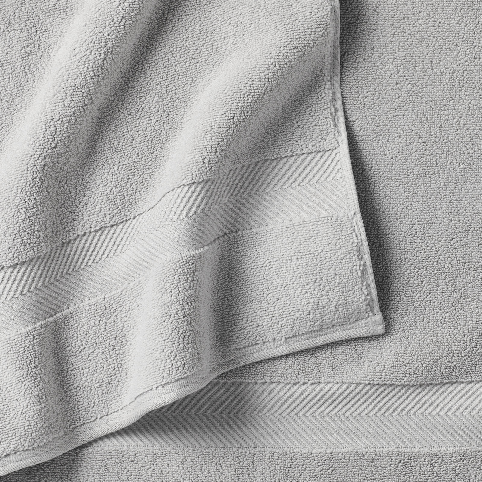 Rane Plush Cotton Bath Towel, Soft Gray