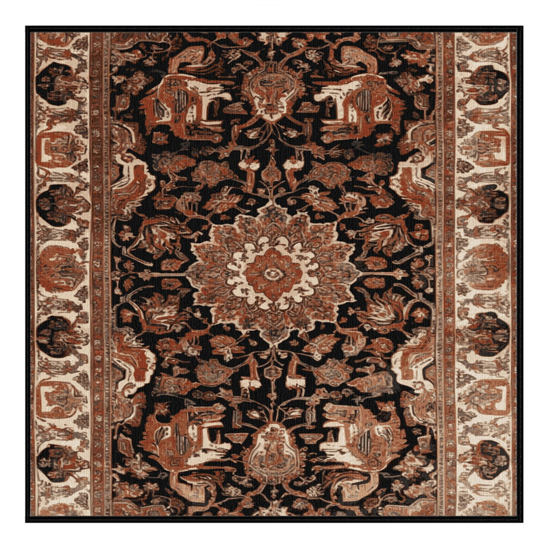 Tapis brun lavable à la machine, Carré 4 pi