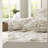 Ivory Microfiber Bedding Sets, Textured Floral Design For All Seasons