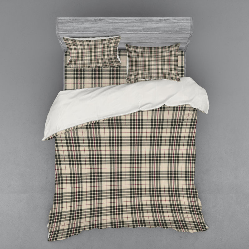 Farmhouse / Country Plaid Duvet Cover, Queen Duvet Cover + 3 Additional Pieces
