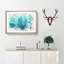 Teal Blue Forest Watercolour - Picture Frame Graphic Art Print on MDF-56741081-56741082