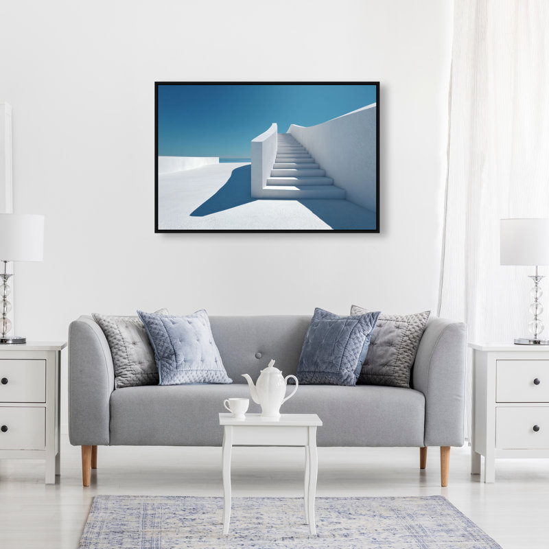 Concrete Skyline Print by Oliver Gal, 11"H x 16"W, Black Floater Frame