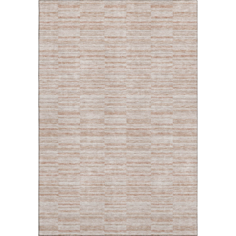Premium Machine Washable Prisco Salmon Rug, Rectangle 8' x 10'
