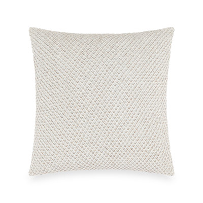 Donna Karan Home Beaded Netting 18In X 18In Decorative Pillow Ivory