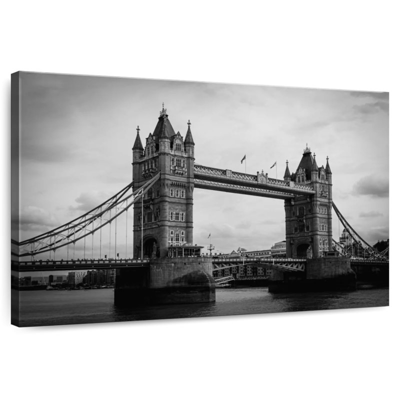 Lilie Tower Bridge In Monochrome, 34" H x 51" W