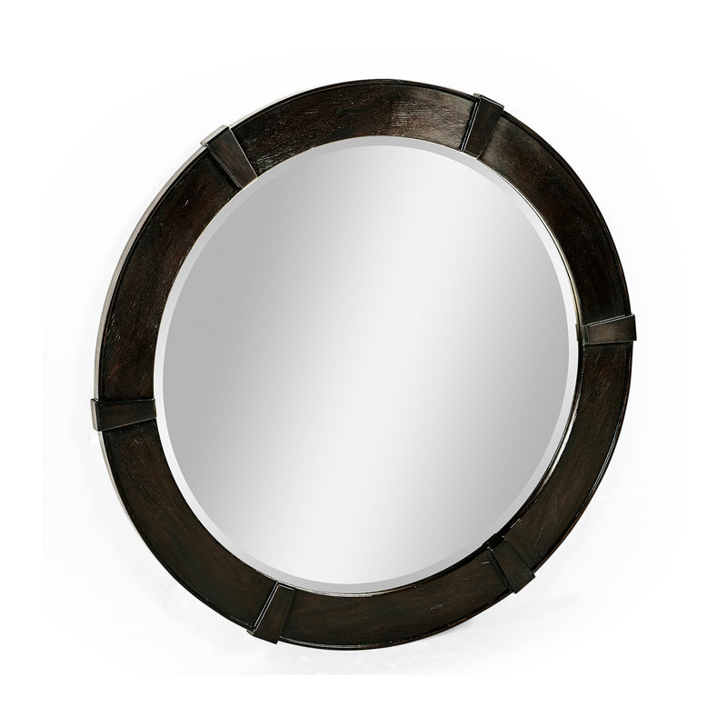 Casually Country Flat Beveled Wall Mirror, Dark Ale