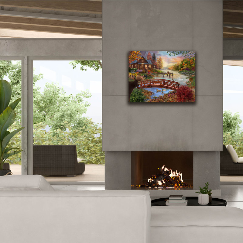 «Autumn Evening» par Bigelow, illustrations sur toile, H 26 po x l 34 po x P 1,5 po