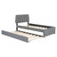 Lit plateforme tapissier simple avec lit gigogne Teddy-226465335