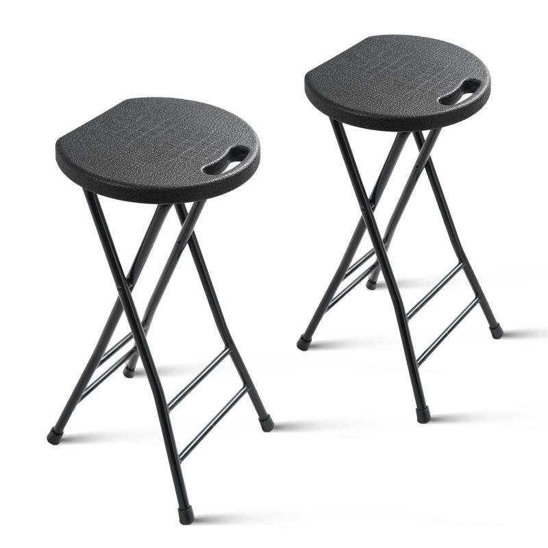 24-inch Folding Stool With Handle, Folding Bar Stool With Non-slip Feet,folding Chair,indoor And Outdoor Foldable Stool For Adults,500 Lbs Capacity,kitchen,game Room(13"×11.5"×24")