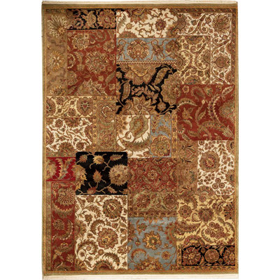 Tapis multicolore et multicolore de haute qualité noué à la main Trinity
