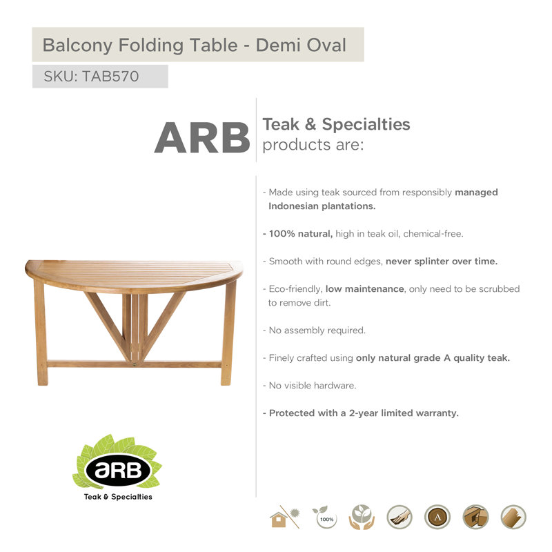 ARB Teak Outdoor Collection Outdoor Teak Dining Table