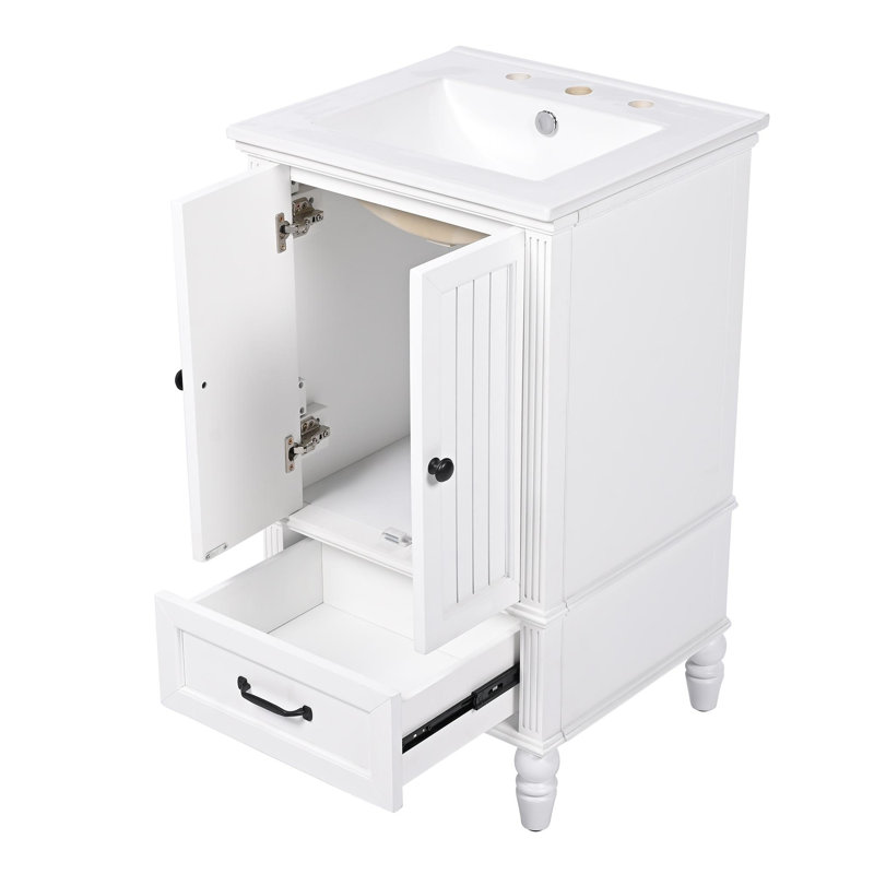 Ensemble de meuble-lavabo simple 20 po Antonanzas, Blanc