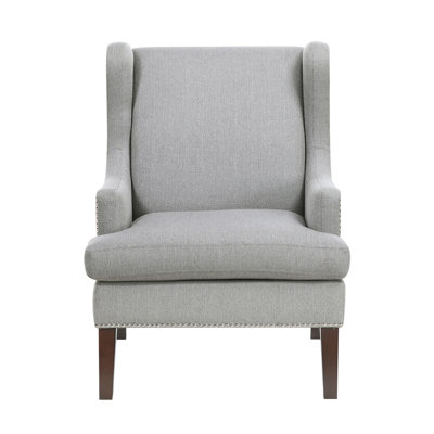 Plywood Accent Chair, Gray Textured Upholstery, 33" Package Width, Living Room Furniture Fabric, Construction, 300Lbs Capacity